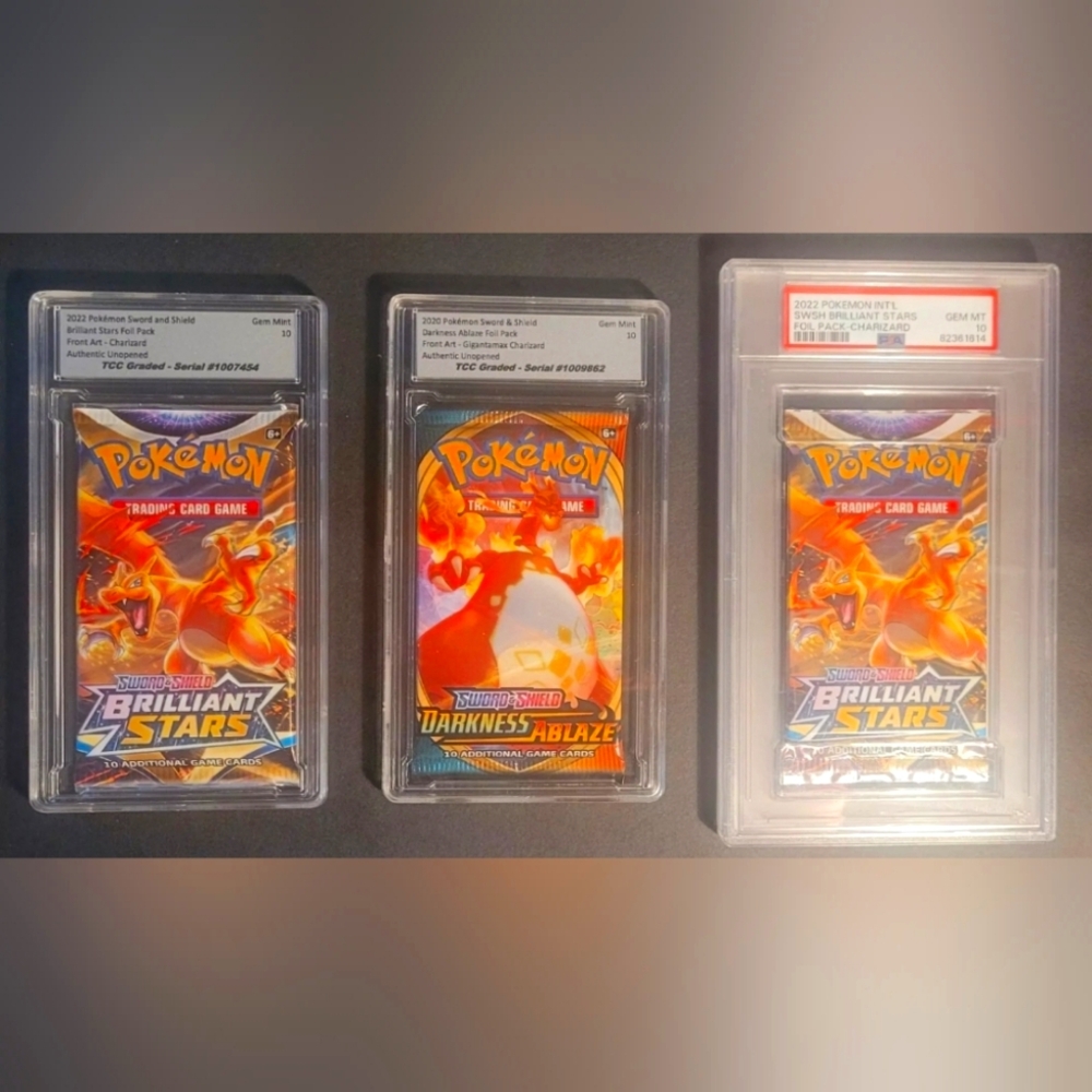 POKEMON UNOPENED PACKS↔️3 X GRADED 10